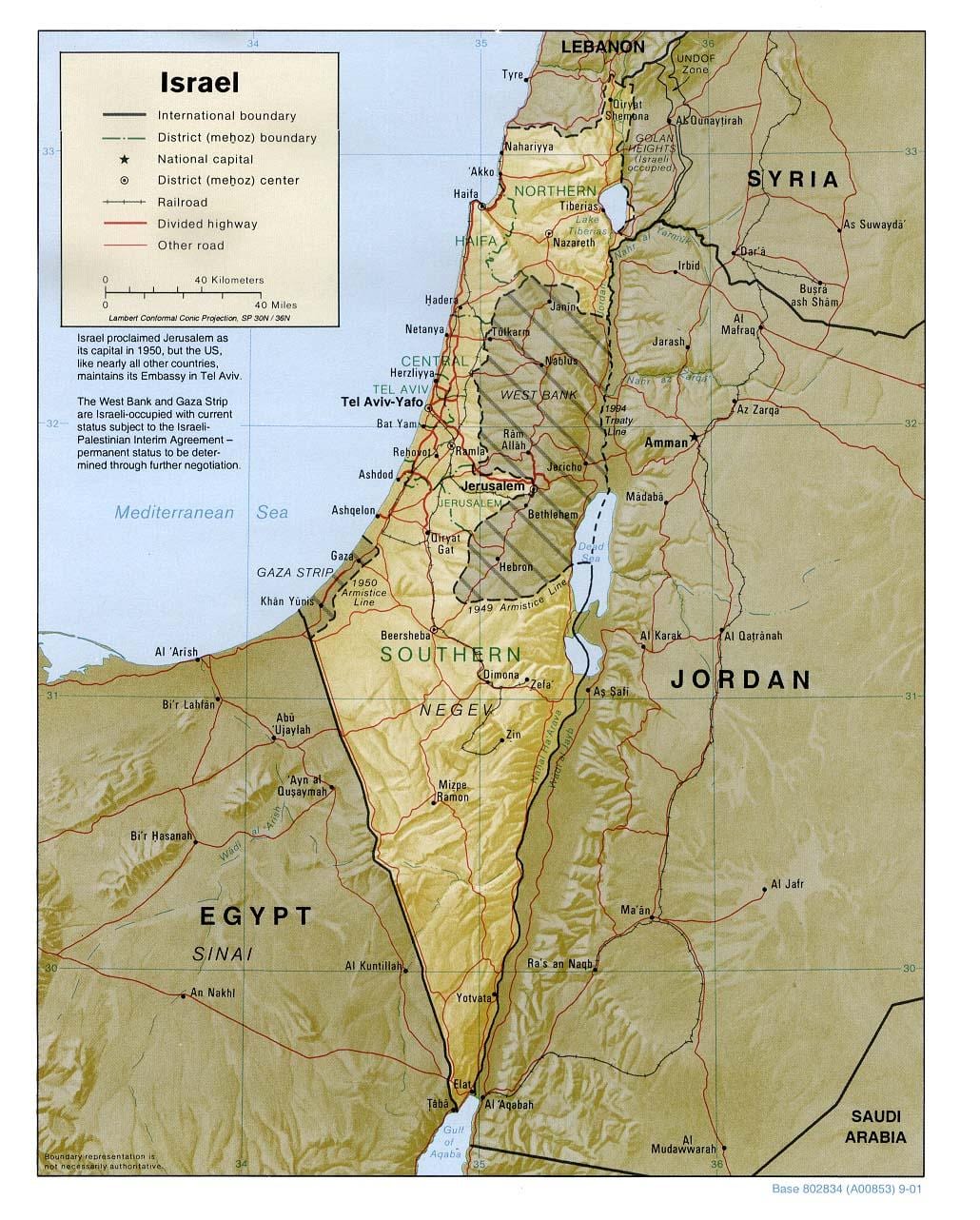 mapa izraele geografie
