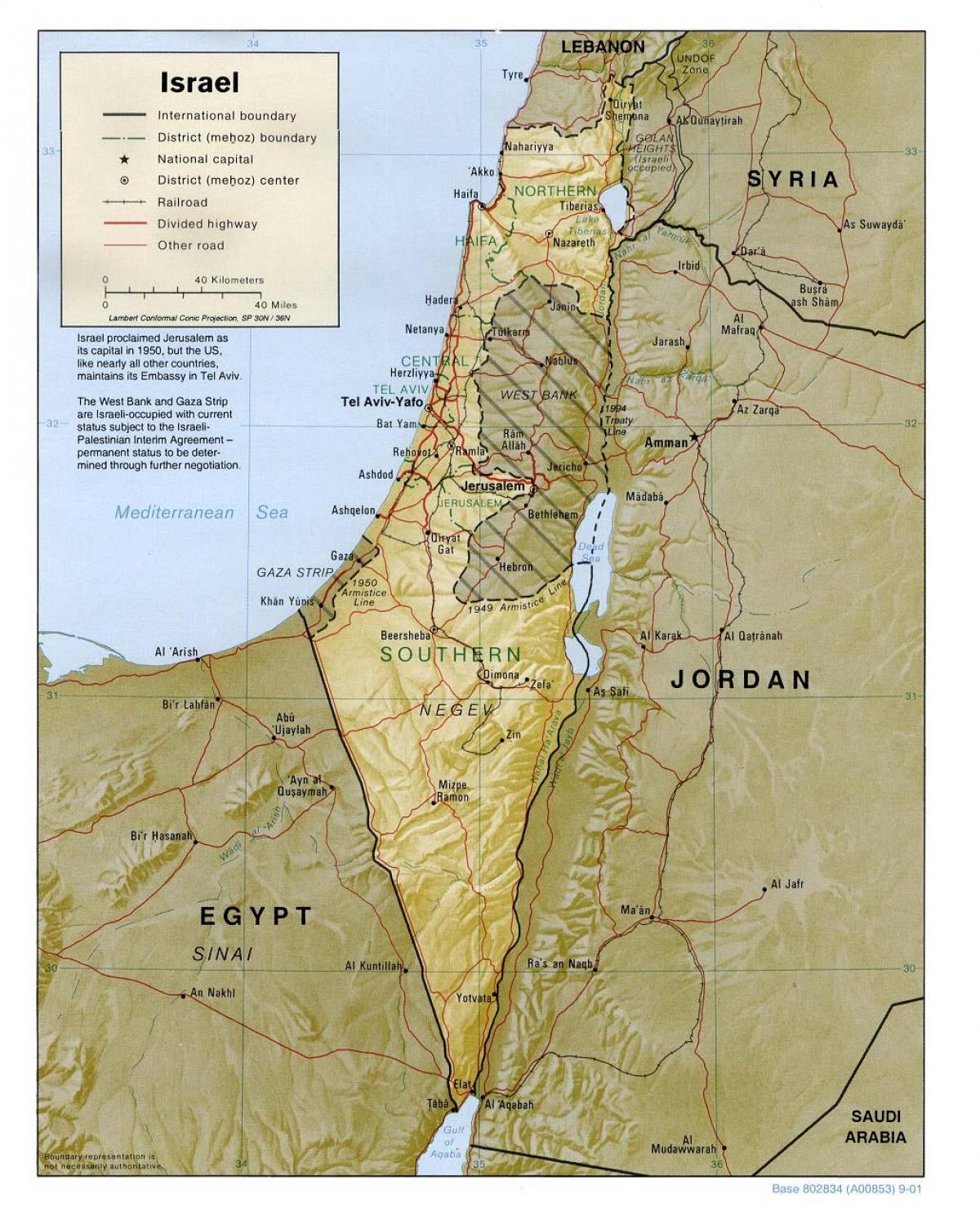 mapa izraele geografie 