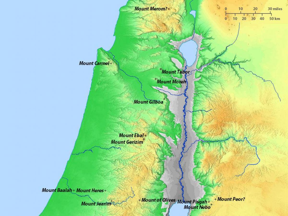 mapa izraele hory