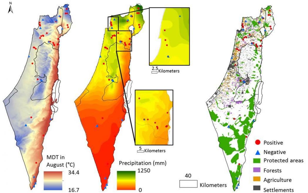 mapa izraele klimatu