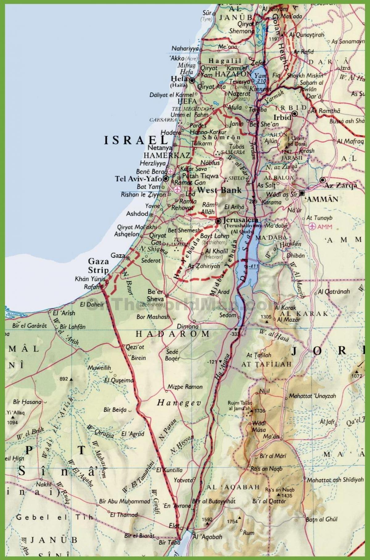 izrael měst mapě