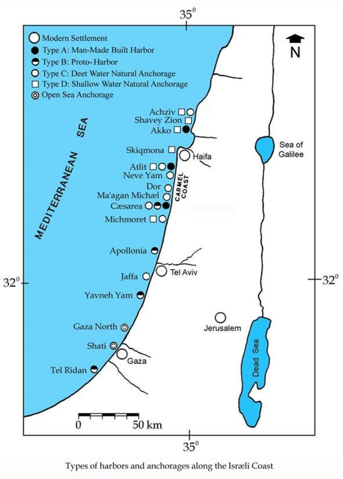 mapa izraele porty